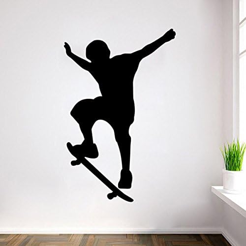 YIHOPAINTI Single Skateboard Sports Wall Decals Stickers for Kids Room Living Room Office Kitchen Bedroom Home Decor
