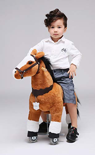 UFREE Horse Great Gift for Boys, Toy Pony d'azione, Ride on Small 73cm per Bambini da 3 Anni a 6 Anni. (Fronte Bianca)