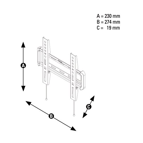 Hama TV-Wandhalterung FIX, für 48 – 117 cm Diagonale (19 – 46 Zoll), für max. 25 kg, VESA 200×200, schwarz - 6