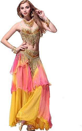 Byjia Female Multi-Color High-End Metal Tassels For Belly Dancing Performance Clothing Suits , Picture Color , 3