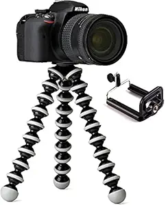 OAHU Fully Flexible Octopus 10 Inch Gorilla Tripod for Mobile Phone DSLR and Action Camera GoPro with Holder Stand Gorillapod Lightweight Sturdy Portable Adjustable Foldable Clip Cell Phones Attachment DSLR, Cameras & Smartphones - Universal Compatible iPhone Android Compact Digital Sports Other uses
