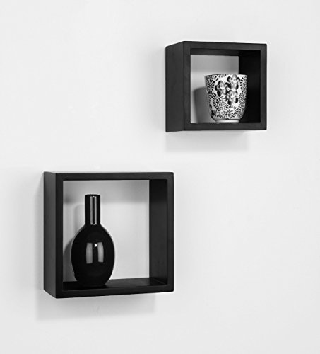 Element System Regalwürfel Marseille, Wandregal, Hängeregal inklusive Schrauben und Dübel, schwarz, 11346-00001 - 2