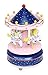 BXT Merry Go Round Music Box Wooden Carousel Multi-Colored 4-Horse Animated Figurine Desktop Playset Awesome Kids Xmas Birthday Presents