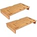 Produktbild HOMFA Bambus 2 Stück Bildschirmständer Monitorständer Schreibtischaufsatz Bildschirmerhöher als Desktop Organizer Ständer mit Zusätzlicher Stauraum 60*30*8.5cm