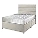 Produktbild Happy Beds pinerest Classic Füllung Bonnell Federkern Matratze mit Stoff Divan-Basis/verschiedene Schublade Optionen/liniert Kopfteil, Weiß, 180 x 200 cm
