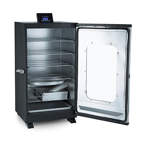 Klarstein Flintstone - Smoker, Four à boucaner, Fumoir électrique, 4 grilles de fumage, 650Watts, Récipients de récupération oval et carré, Commande simple, Fumage de 37 à 136°C, Inox