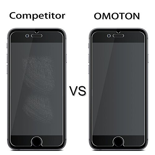 OMOTON iPhone 6 y 6S -  Protector de Pantalla  2 5D Borde  Cristal Templado  9H Dureza  Anti-ara  azos  No Burbujas  2 unidades