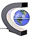 Produktbild GZQ dekorative Weltkugel mit LED-Leuchten C Form magnetische Levitation schwimmende Globus Weltkarte 360 Grad Tischlampe für Bildung Lehre Office Home Geburtstagsfeier Urlaub Dekoration Geschenk (Blue)