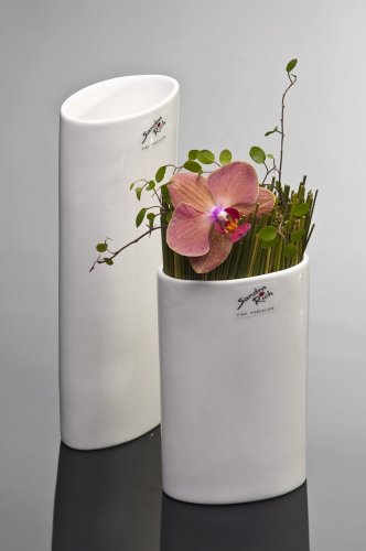 Porzellanvase OVAL Vase Porzellan Blumenvase Tischvase weiß 22 cm - 3