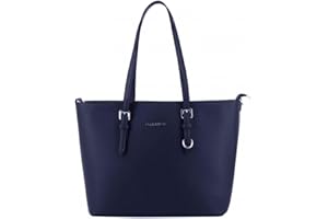 flora & co - Grand Sac à Main Femme - Cabas Fourre-Tout Simili Cuir PU Rigide - Sac Elégant Ville Travail Lycée - Shopper Porté Epaule Bandoulière Grande Capacité A4 - Mode Chic