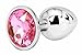 Produktbild New Jeweled Runden Plug Roleplay Metall Spielzeug Schwanz Kleine Größe Silber Farbe (S, ROSA)