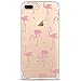 Produktbild DAPP® kompatibel mit iPhone 7 Plus / 8 Plus Hülle, Dolce Vita Serie Transparente Silikon Handyhülle für Damen/Mädchen, Durchsichtig mit Rot Rosa Flamingo Muster
