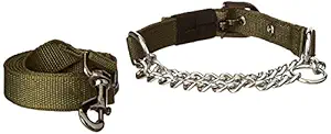 Pets Like Choke Collar and Leash Set 25 mm(Olive Green)