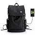 Produktbild Cornasee Wasserdicht Laptop Rucksack 15,6 Zoll Leinwand Daypack Casual Schulrucksack, Kapazität 23L,Schwarz
