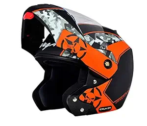 Vega Crux Dx Camouflage Dull Black Orange Helmet-M