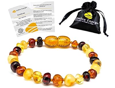 AmberJewellery Ambre Bracelet 14 cm. - 100% Plus Haute Qualité Certifié l'Ambre la Baltique Authentique Perles de plus gros!! /Taille 14 cm (Multi)
