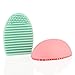 2 Pcs Demarkt Brushegg Makeup Brush Cleaning Glove Silicone Glove for Cosmetic Brush Cleaning Foundation Makeup Tools(Blue+Pink)