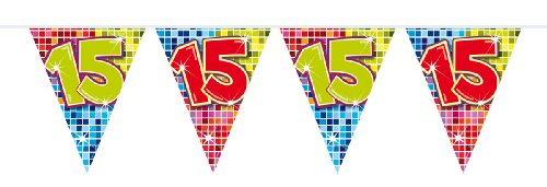 54-teiliges Partydeko Set * ZAHL 15 * für Kindergeburtstag oder 15. Geburtstag mit Girlande, Rotorspiralen, Luftschlangen und vielen Luftballons von CARPETA® - 4