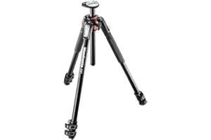 Manfrotto MT190XPRO3 Treppiede Foto, Colonna Posizionabile a 90°, 3 Sezioni in Alluminio, per fotocamere mirrorless, DSLR, coloreNero/Antracite