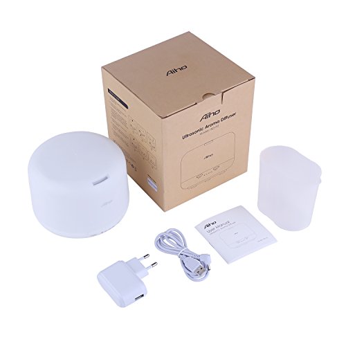 Aroma Diffuser Aiho 150ml Luftbefeuchter Ultraschall Eingebauten Batterienbetrieben Ätherische Luftbefeuchter Öl Ultraschall Vernebler Duftlampe Elektrisch Air Humidifier mit 7 LED Farbwechsel Licht Wasserlos Auto off Sicher Leise - 9