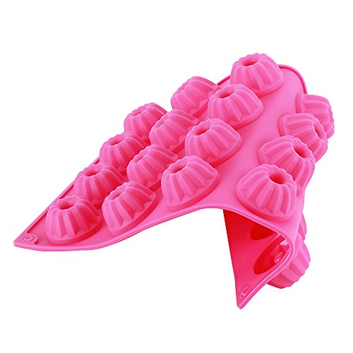 ZITFRI 20er Mini Gugelhupf Backform silikon Gugelhupfform 30x20x2,3cm, rosa - 5