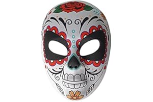 eBoutik - Halloween Mexican Day of The Dead Sugar Skull Novelty Costume Masks - Undead Festival Dress Up For Women, Men & Kids