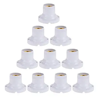 Tomtopp 10pcs E27 60W Light Base Holder Socket Home Office Bulb Lamp Adapter