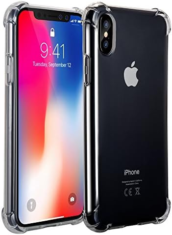 iPhone X Case, HWeggo Clear Transparent Case Ultra Soft Silicone Gel [Anti-Scratch][Drop Protection] TPU Bumper Protective Cover for Apple iPhone X / iPhone 10 (2017 Release)-Clear