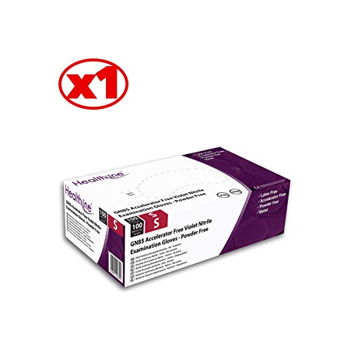 Gants En Nitrile Violet Healthline - La Boîte De 100 - Non Poudré - Gn85 By Antigua Health Care