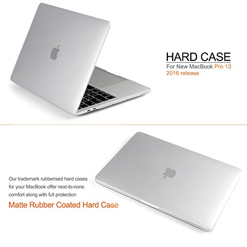 iDOO MacBook Schutzhülle / Hard Case Cover Laptop Hülle [Für 2016 MacBook Pro 13 Zoll mit/ohne Touch Bar und Touch ID: A1706 und A1708] – matt, Transparent - 2