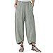 Produktbild SHINEHUA Hosen Damen Leinenhose 7/8 Länge Sommerhosen Freizeithose Haremshose Elegant Pumphose Baggy Harem Jogginghose Stoffhose Yogahose Hose mit Weitem Bein