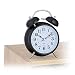 Produktbild Relaxdays Retro Wecker, HxBxT: 17 x 12 x 6,5 cm, Glockenuhr, batteriebetrieben, Quarzuhr Metall, schwarz