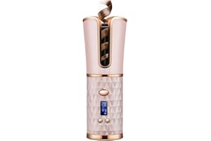 SevenPanda Hair Curler,Rotating Curling Wand Curling Tongs, Cordless Auto Curler,Long Lasting with Ceramic Professional Hair Crimper LCD Display 6 Kinds of Temp. Control & Timer Settings Curler