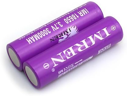 2 x IMREN IMR18650 3000mAh 40a 3.7V Li-ion rechargeable flat top battery