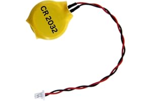 Eunicell - 1 x CR2032 CMOS 3V Lithium Button Coin Cell Battery with JST 2-Pin Connector - Replacement Battery For Desktop Computers Laptops and Motherboards