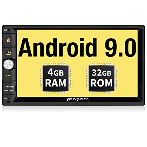 PUMPKIN Autoradio 2din android 9.0 con navigatore GPS 4GB RAM+32GB ROM da 7 pollici, avvio rapido, supporta Bluetooth 4.0/ Wifi/ DAB+/ Mirror-link / Controllo del volante/ USB/ SD/ AV-OUT/ 1080P Video
