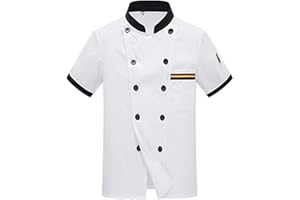 BOZEVON Divisa da Cuoco a Manica Corta - Chef Top Hotel Ristorante Cucina Chef Uniforme