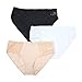 Alkato Damen Slips mit Spitze Unterhosen Baumwolle Schlüpfer Midi-Slip Schwarz Weiß Beige im 3er Pack, Farbe: Farbenmix, Größe: L