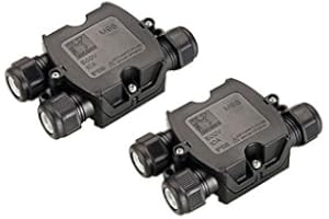 Lot de 2 SLV 3 Compartiment Boîte de connexion Connecteur de câbles Connexion dédoublement de câble IP68