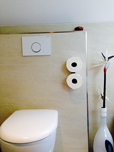 Preisvergleich Produktbild Toilettenpapierhalter unsichtbar Ersatzrollenhalter WC Bad Toilette selbstklebend ohne bohren schwarz