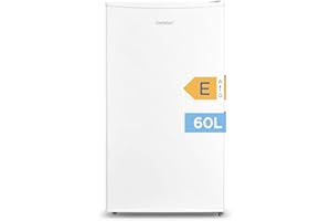 COMFEE' RCU60WH2(E) 60L Mini Congélateur, Monoporte, Température Réglable, Porte Réversible, Silencieux, Pose Libre, Blanc