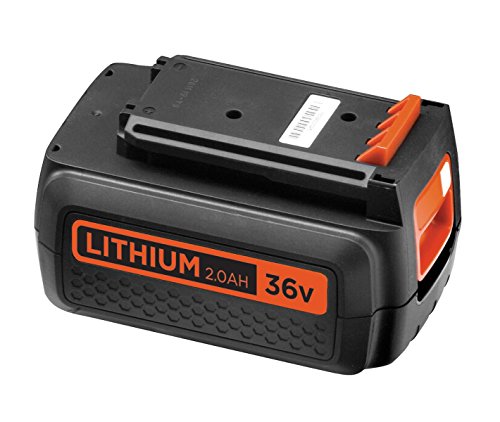 Black+Decker 36V 2.0Ah Li-Ion Ersatzakku kompatibel mit allen Black+Decker 36V-Geräten mit Ladezustandsanzeige, BL20362, schwarz orange