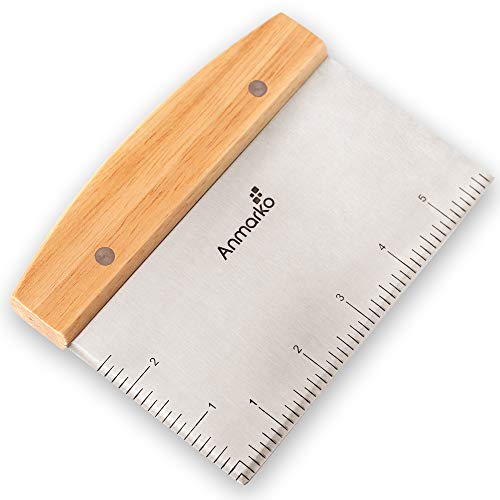 Rascador de acero inoxidable para parrilla de metal - ideal como cortador de masa para pan y pizza - Utensilio de cocina multiuso para plancha de parte superior plana - Calidad comercial