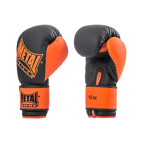 METAL BOXE MB204 Gants d'entraînement Mixte Adulte, Noir/Orange, 12 oz