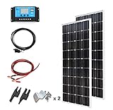 XINPUGUANG 200 W Kit 2 pcs 100 Watt 18 V Panneau Solaire Mono Photovoltaïque Module 20A Contrôleur pour Car Caravan Home Garden 12 v Batterie Chargeur