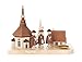 Produktbild Dregeno Kerzen-Halter Natur mit Kirche und Kurrende SEIFFEN 18 cm – Original erzgebirgische Handarbeit, stimmungsvolle Weihnachts-Dekoration