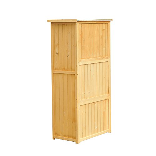 Outsunny Gerätehaus, natur, 87 x 47 x 160 cm, 845-066 - 3
