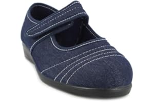 DOCTOR CUTILLAS, Mod. 10209, Zapatillas Tipo Merceditas Mujer con Velcro en Tejido Color Azul Marino (Azul