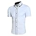Produktbild BA Zha Hei Männer-Hemd-Art und Weise Normallack-Männliches Zufälliges Kurzes Hülsen-Geschäfts-Hemd Kurzarm Rundhals Basic Oversize Slim Fit Kurzarm Regular T-Shirt in Vielen Farben (M, Weiß)