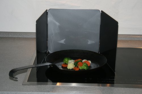 Spritzschutz Küche Länge 25 cm und Höhe 23 cm drei faltbaren Klappen aus Metall mit Antihaft-Beschichtung - 4